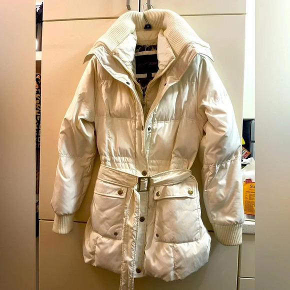 Betsey Johnson Women's Down/Waterfowl Feather White Puffy Coat/Jacket Size S - Picture 1 of 9